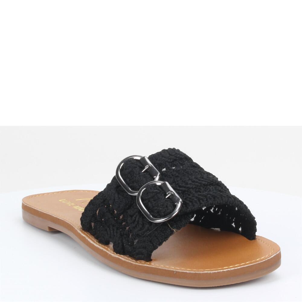 NEW LOVE RIO bailey vintage crochet sandal in black